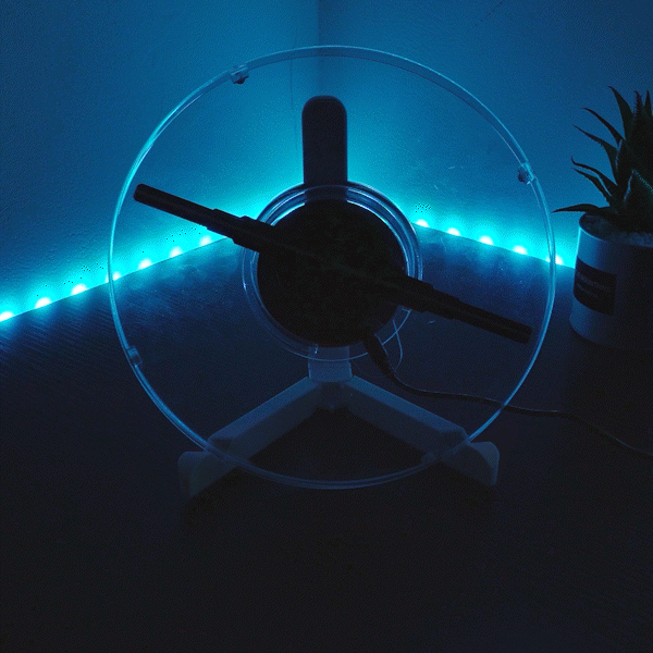 Naked Eye 3D Holographic Image Projector Desktop Holographic Video LED Lamp Fan Display