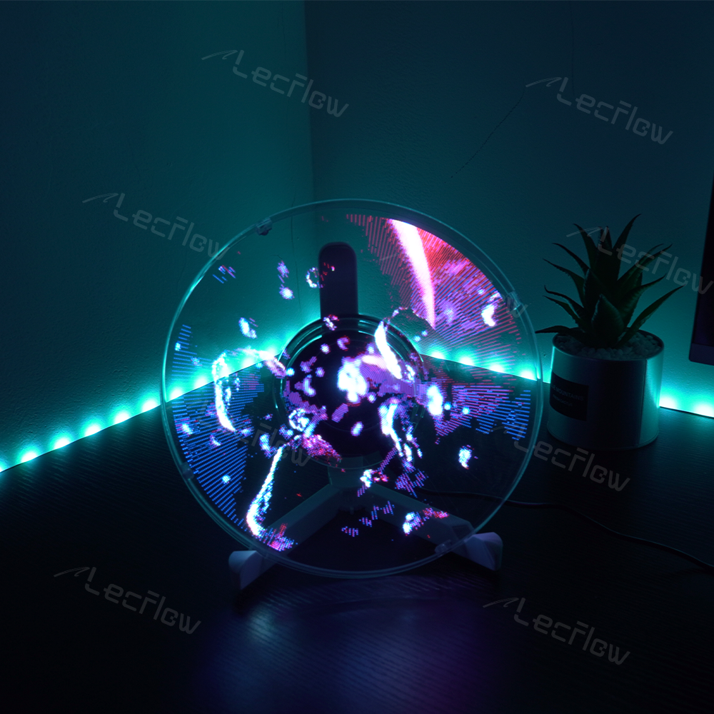 Naked Eye 3D Holographic Image Projector Desktop Holographic Video LED Lamp Fan Display