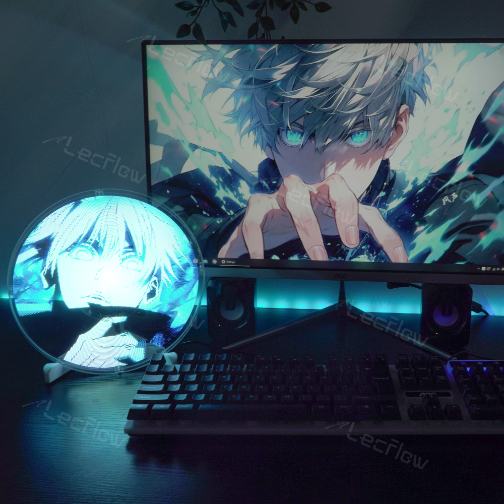 Naked Eye 3D Holographic Image Projector Desktop Holographic Video LED Lamp Fan Display
