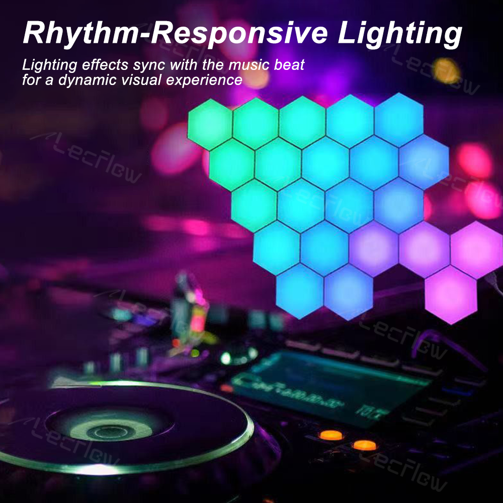 RGBIC Hexagon Light Panels LED Gaming Wall Lights DIY Geometry for Gaming Room/Living Room/Bedroom Decor