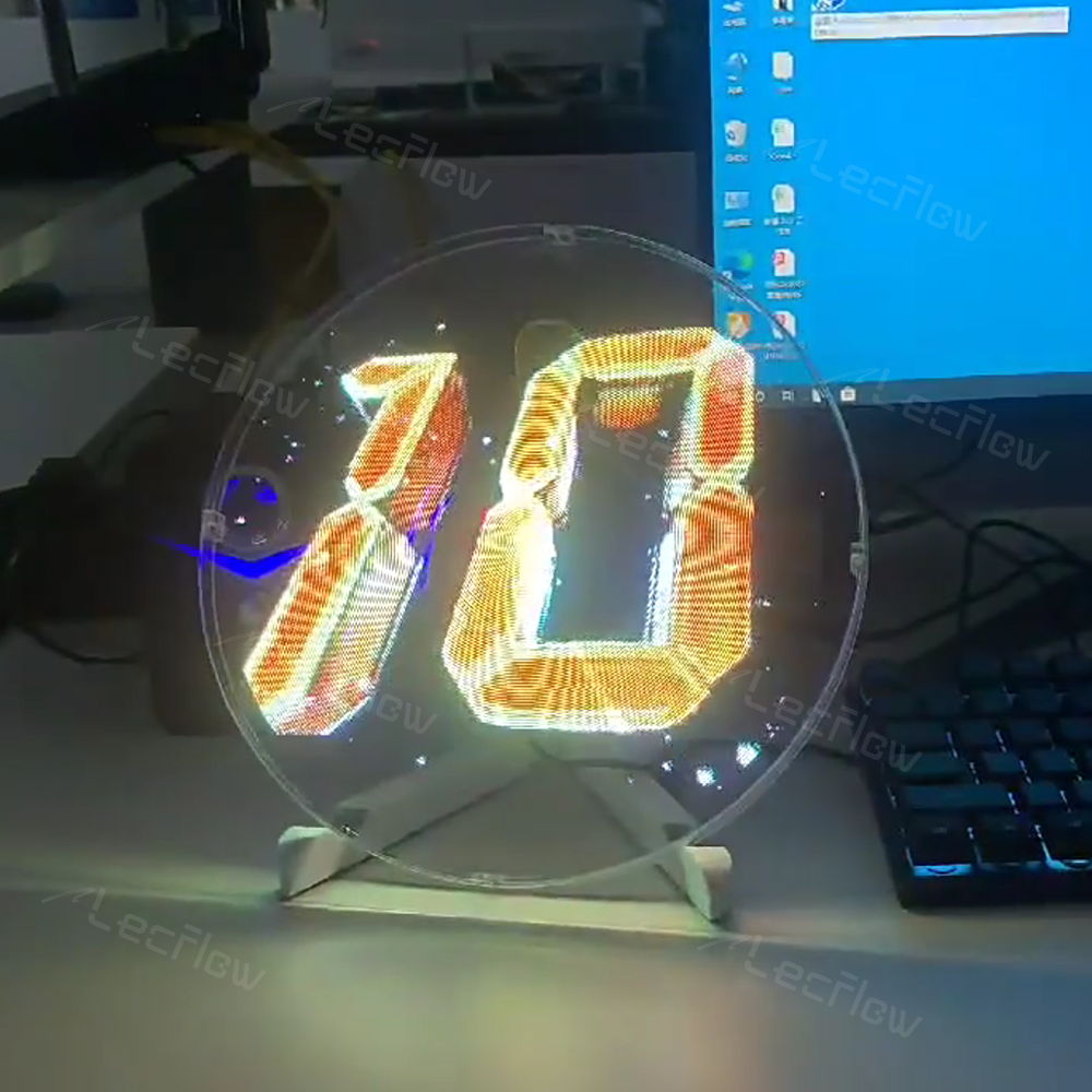 Naked Eye 3D Holographic Image Projector Desktop Holographic Video LED Lamp Fan Display