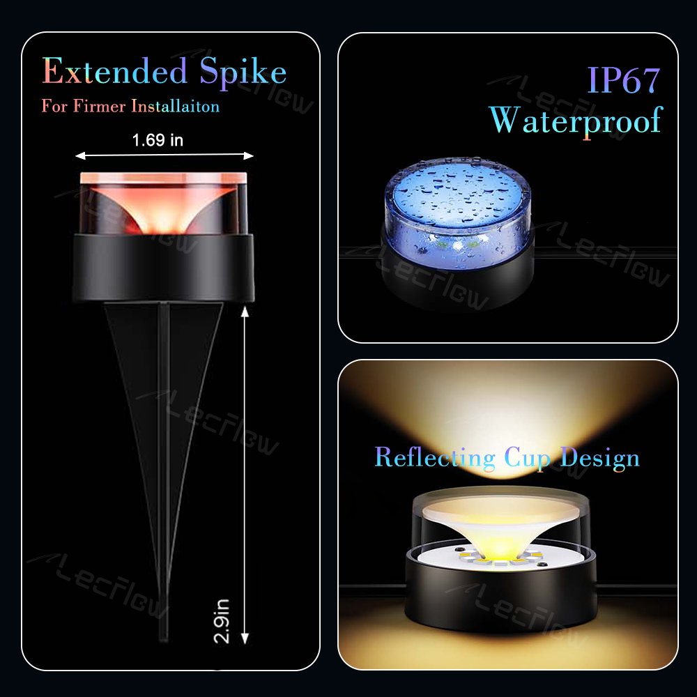 RGBICW Outdoor Pathway Lights Waterproof 100LM Ground Landscape Lighting for Garden/Lawn/Yard