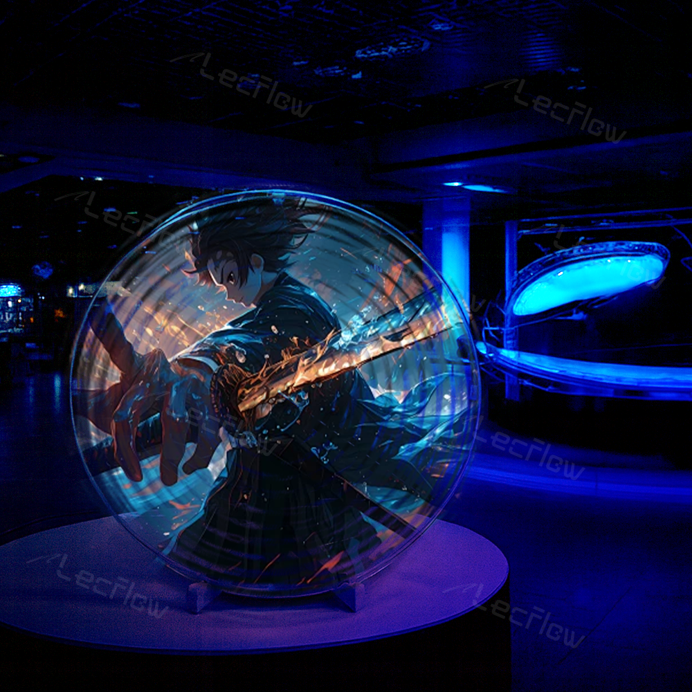 Naked Eye 3D Holographic Image Projector Desktop Holographic Video LED Lamp Fan Display
