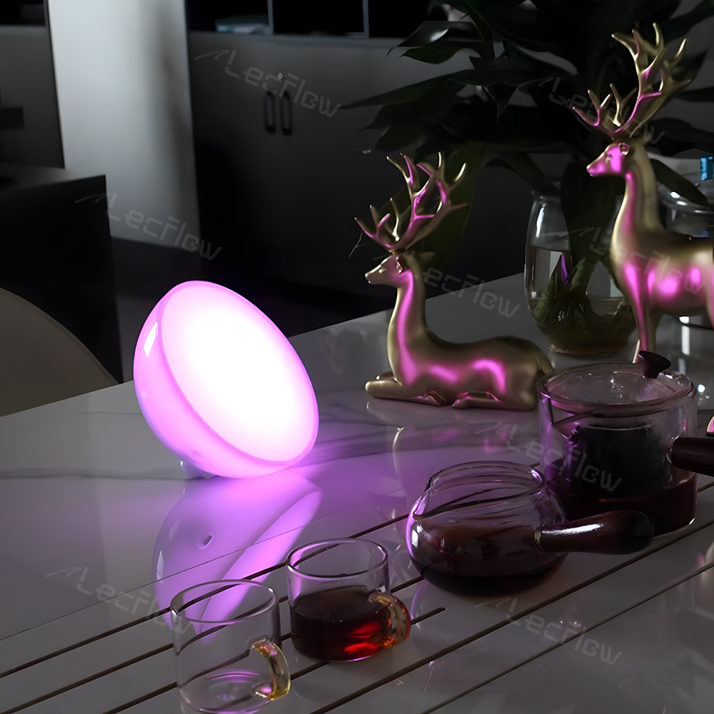 Portable RGBCW Dimmable Table Lamp LED Color-Changing Bowl Night Light Bedside Lamp for Bedroom/Kids’ Room