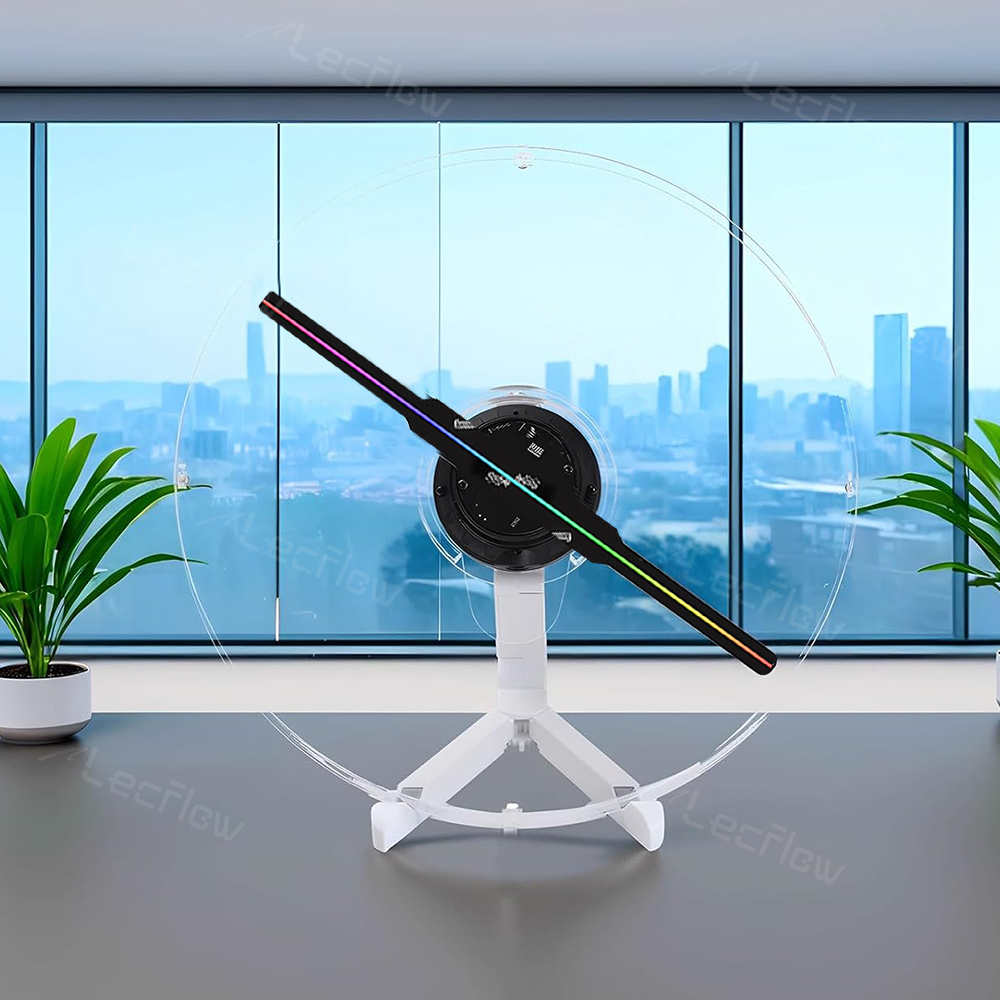 Naked Eye 3D Holographic Image Projector Desktop Holographic Video LED Lamp Fan Display