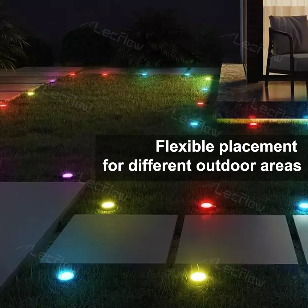 RGBICW Outdoor Pathway Lights Waterproof 100LM Ground Landscape Lighting for Garden/Lawn/Yard