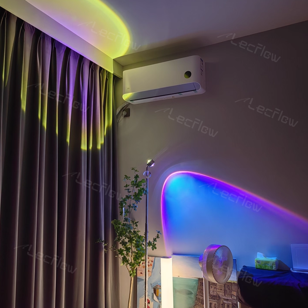 Adjustable Sunset Projector Light Double-sided LED Floor Lamp for Living Room/Bedroom Decor
