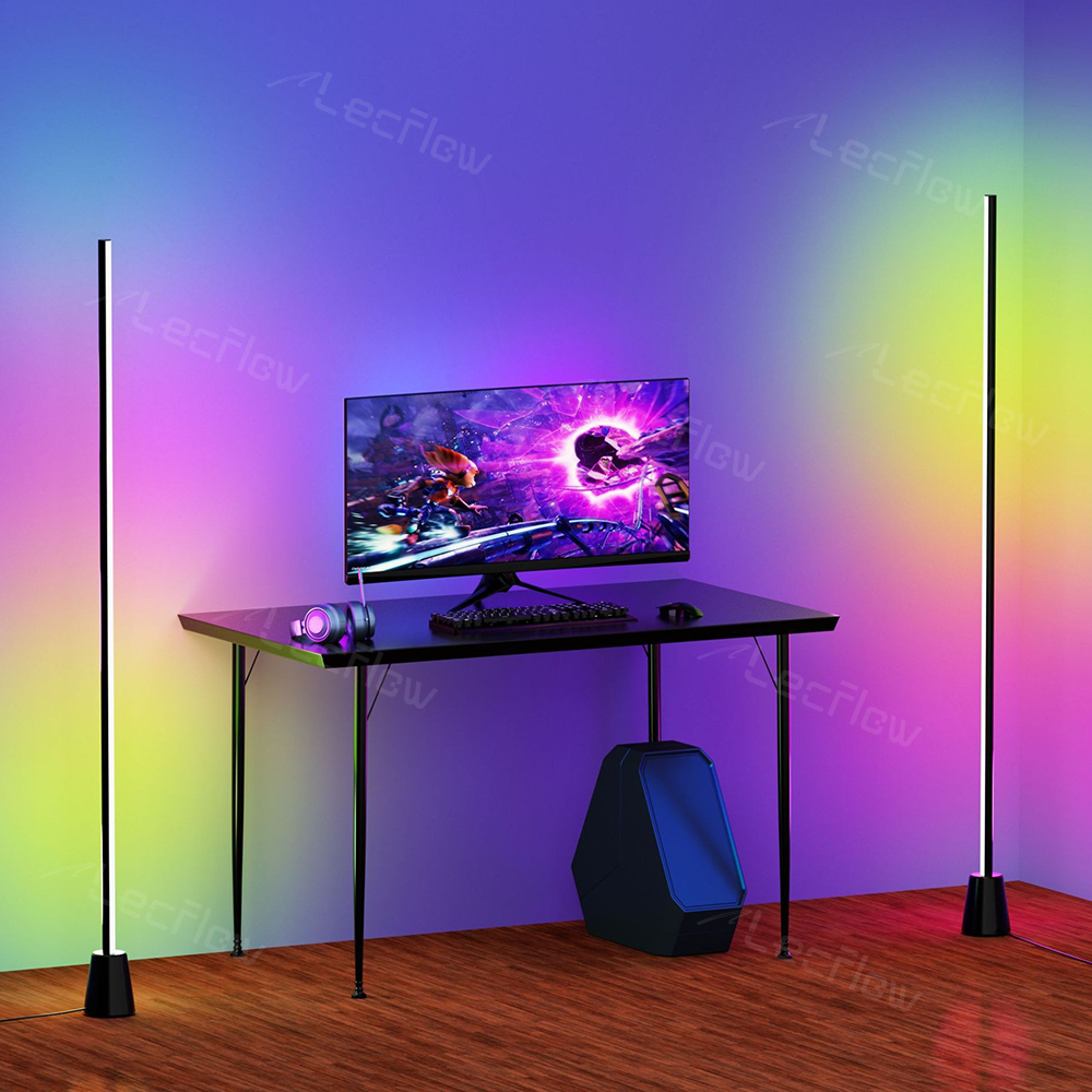 Indoor Smart Corner Floor Lamp RGBICW LED Standing Light for Living Room/Bedroom