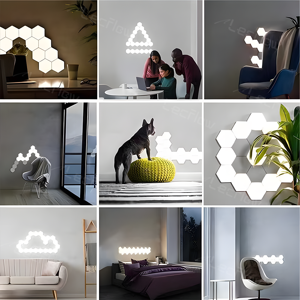RGBIC Hexagon Light Panels LED Gaming Wall Lights DIY Geometry for Gaming Room/Living Room/Bedroom Decor