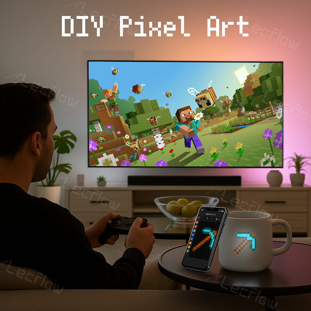 Smart DIY Mug with Pixel Display AI-Enhanced Screen Cup for Customizable Patterns & Animation