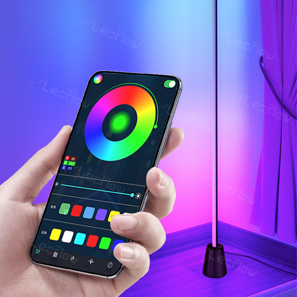 Indoor Smart Corner Floor Lamp RGBICW LED Standing Light for Living Room/Bedroom