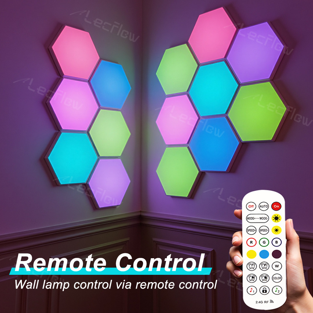 RGBIC Hexagon Light Panels LED Gaming Wall Lights DIY Geometry for Gaming Room/Living Room/Bedroom Decor