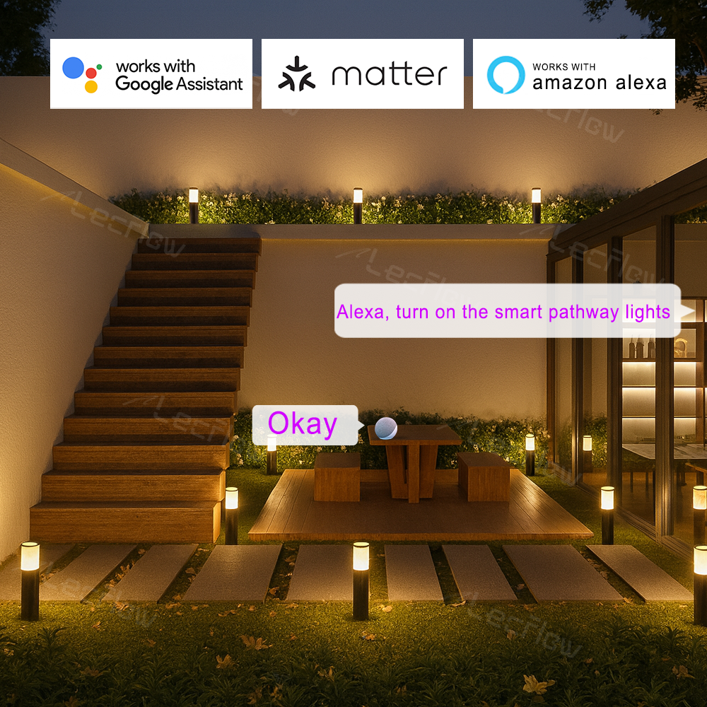 Smart Pathway Lights RGBICW LED Landscape Light for Outdoor Yard/Garden/Walkway