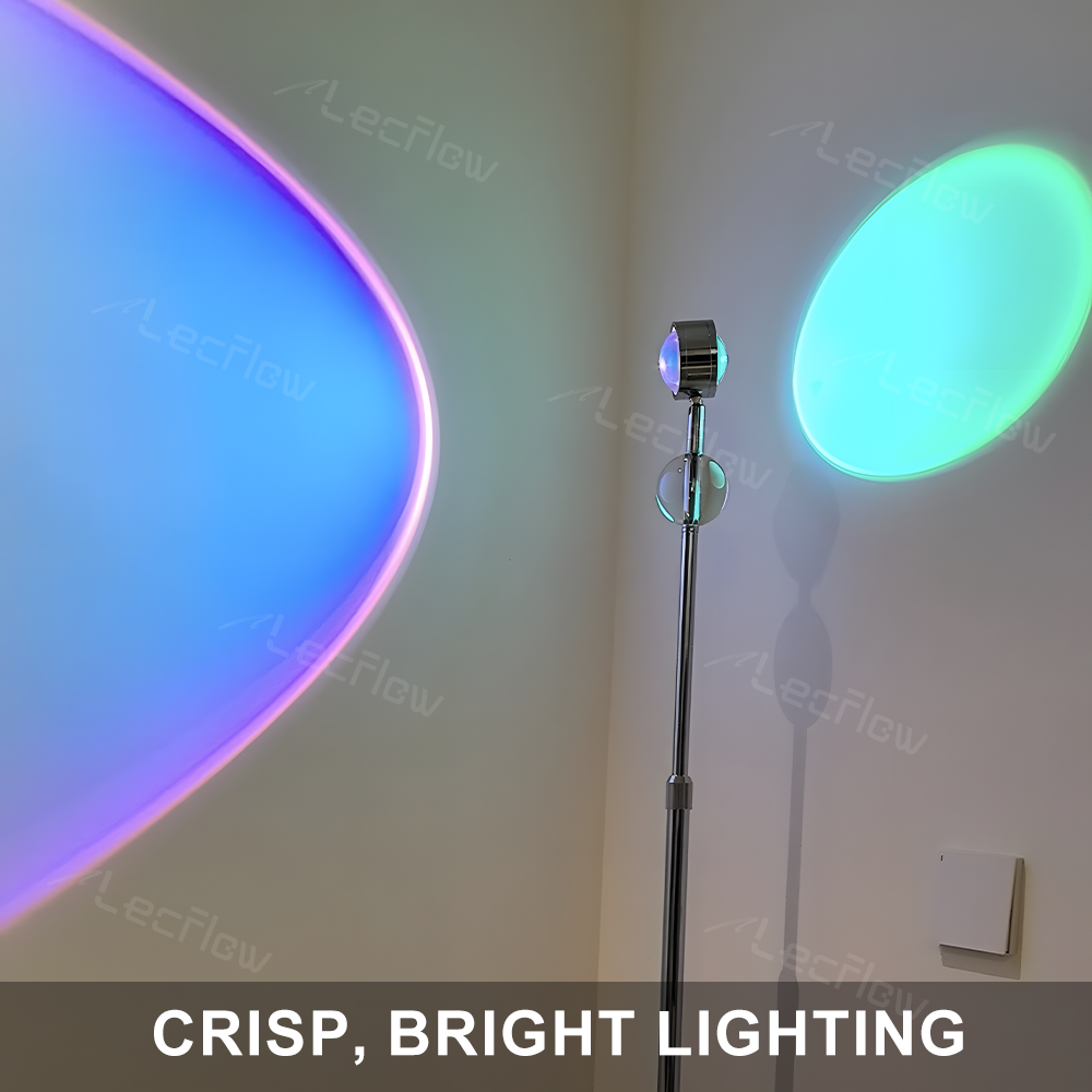 Adjustable Sunset Projector Light Double-sided LED Floor Lamp for Living Room/Bedroom Decor