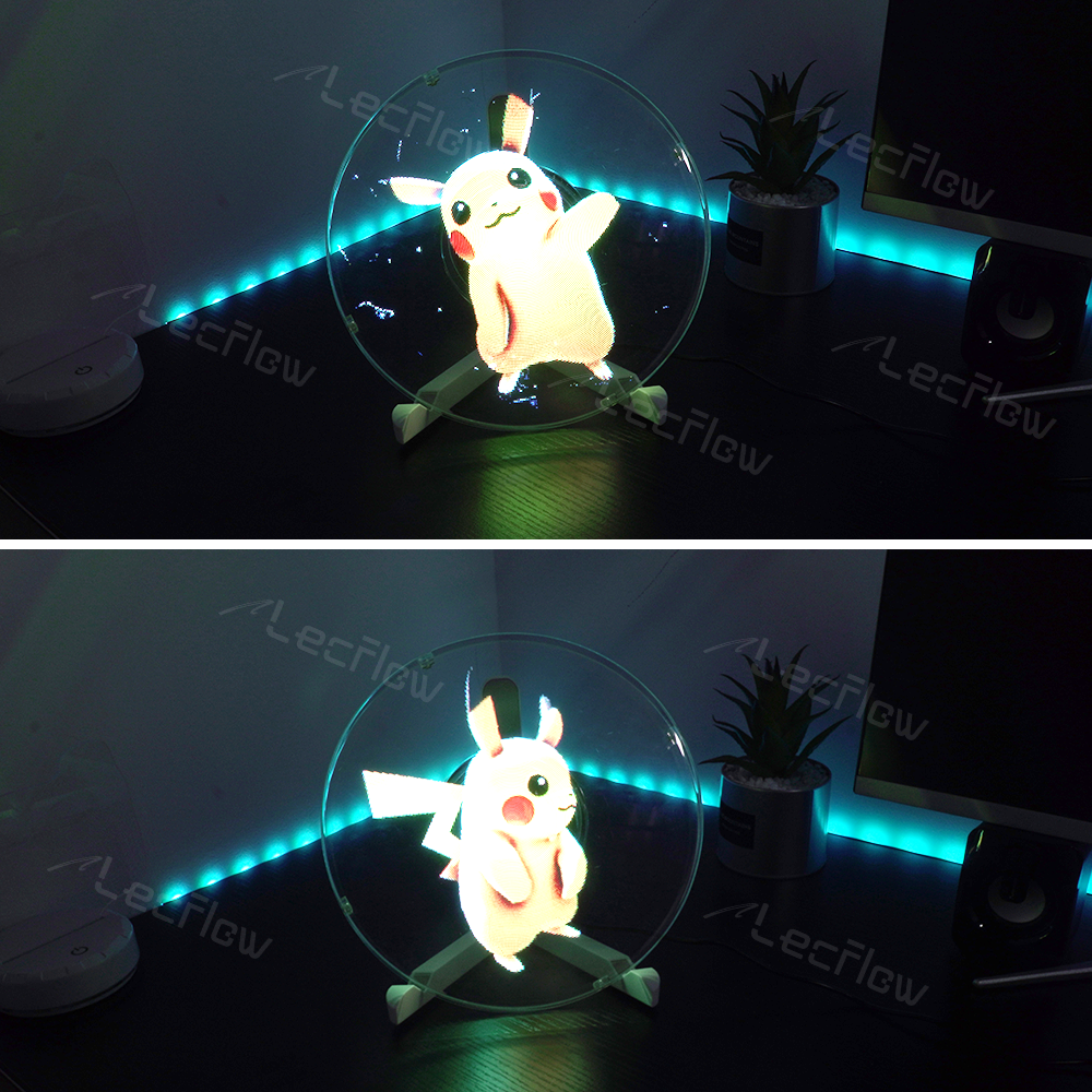 Naked Eye 3D Holographic Image Projector Desktop Holographic Video LED Lamp Fan Display