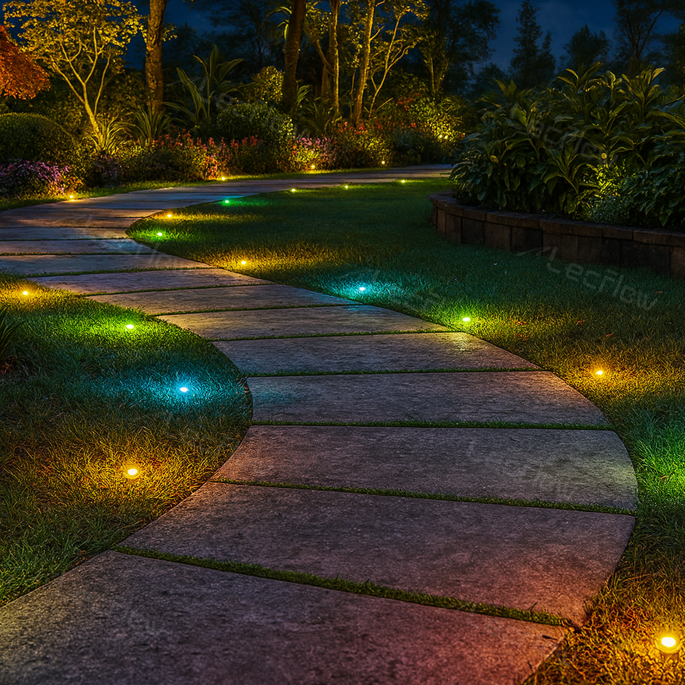 RGBICW Outdoor Pathway Lights Waterproof 100LM Ground Landscape Lighting for Garden/Lawn/Yard
