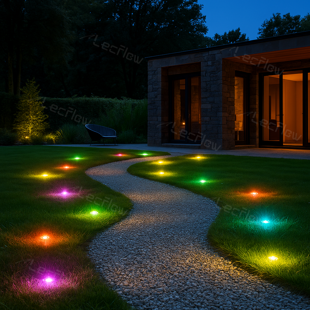 RGBICW Outdoor Pathway Lights Waterproof 100LM Ground Landscape Lighting for Garden/Lawn/Yard