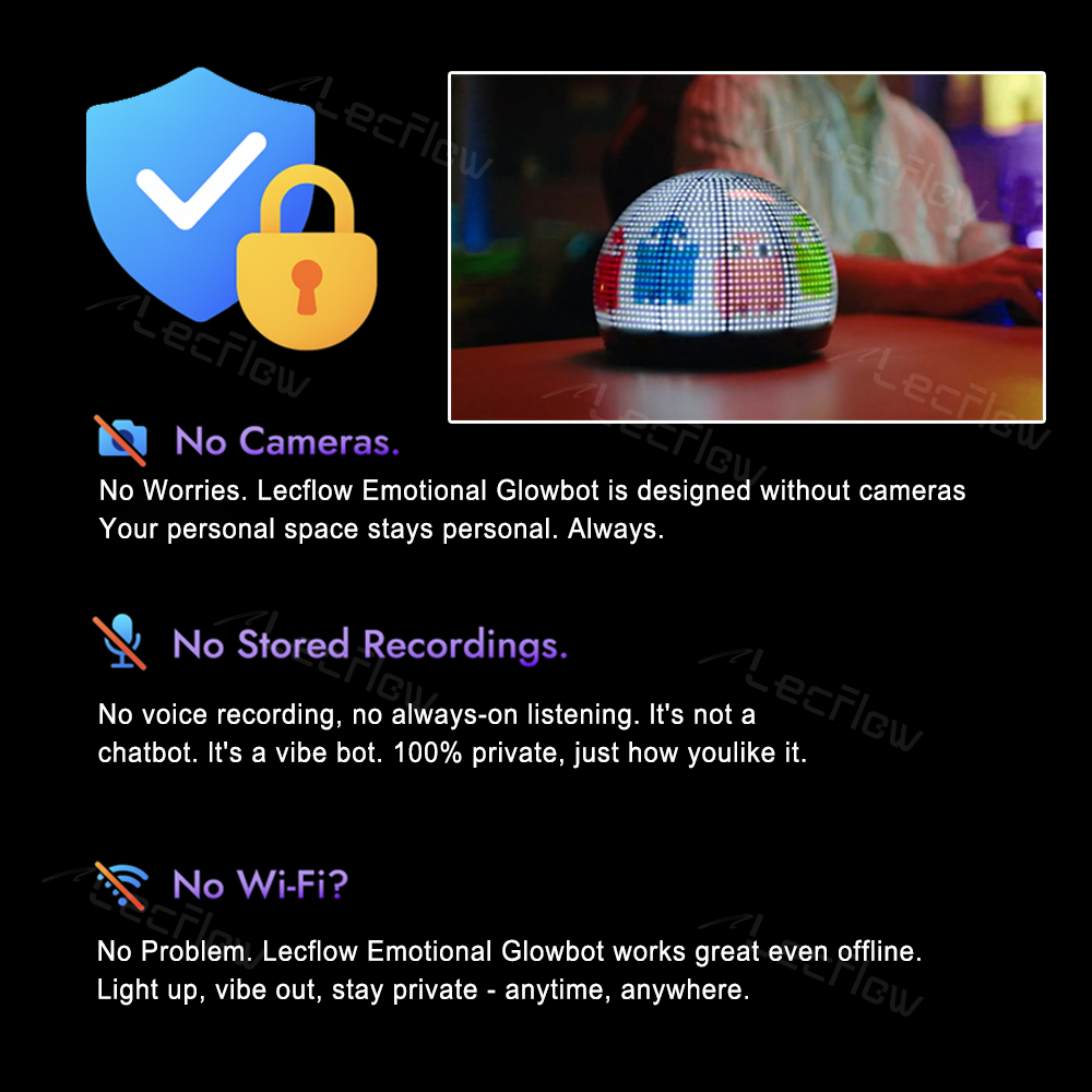 Mini Las Vegas Sphere Emotional Glowbot AI-Powered Desktop Companion Light