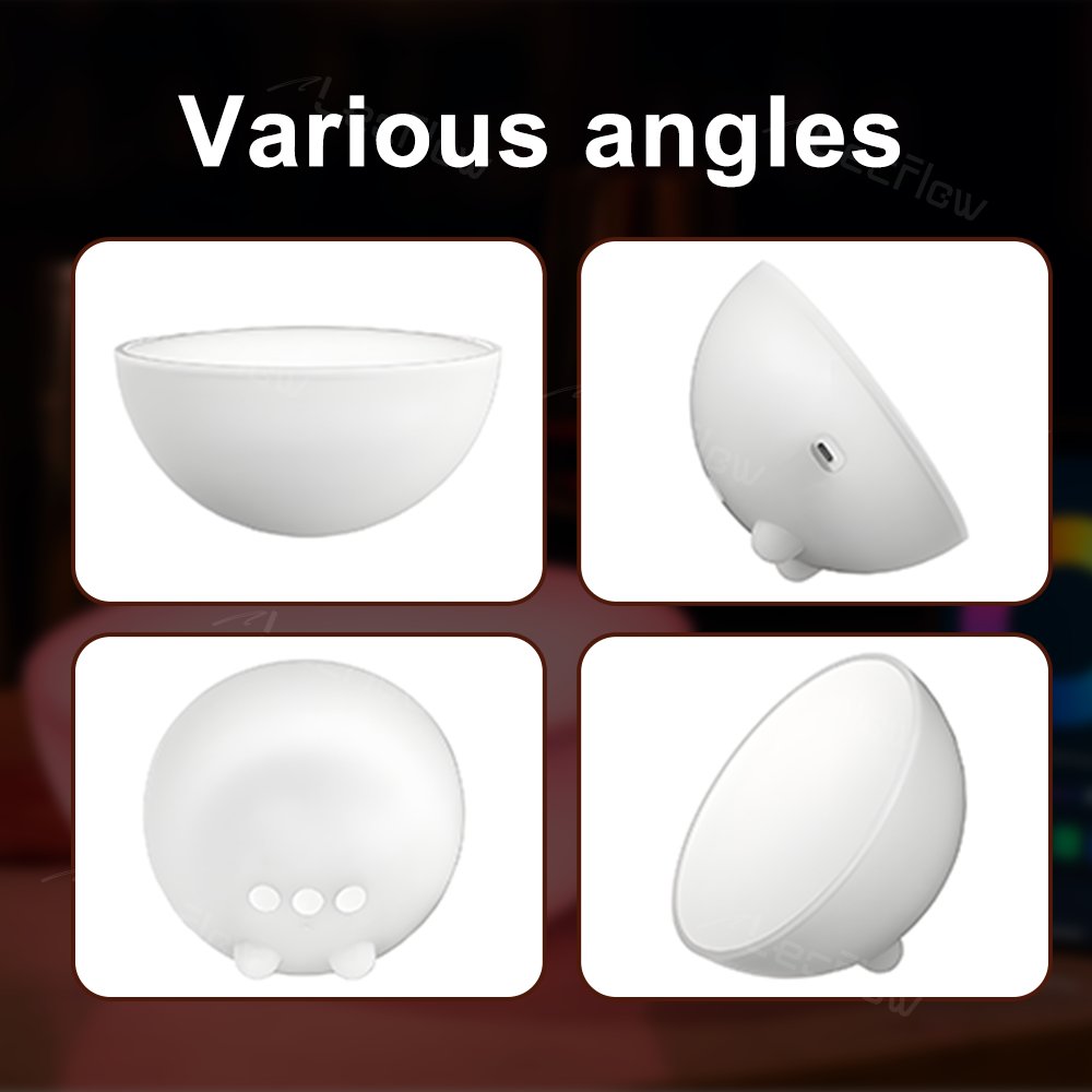 Portable RGBCW Dimmable Table Lamp LED Color-Changing Bowl Night Light Bedside Lamp for Bedroom/Kids’ Room