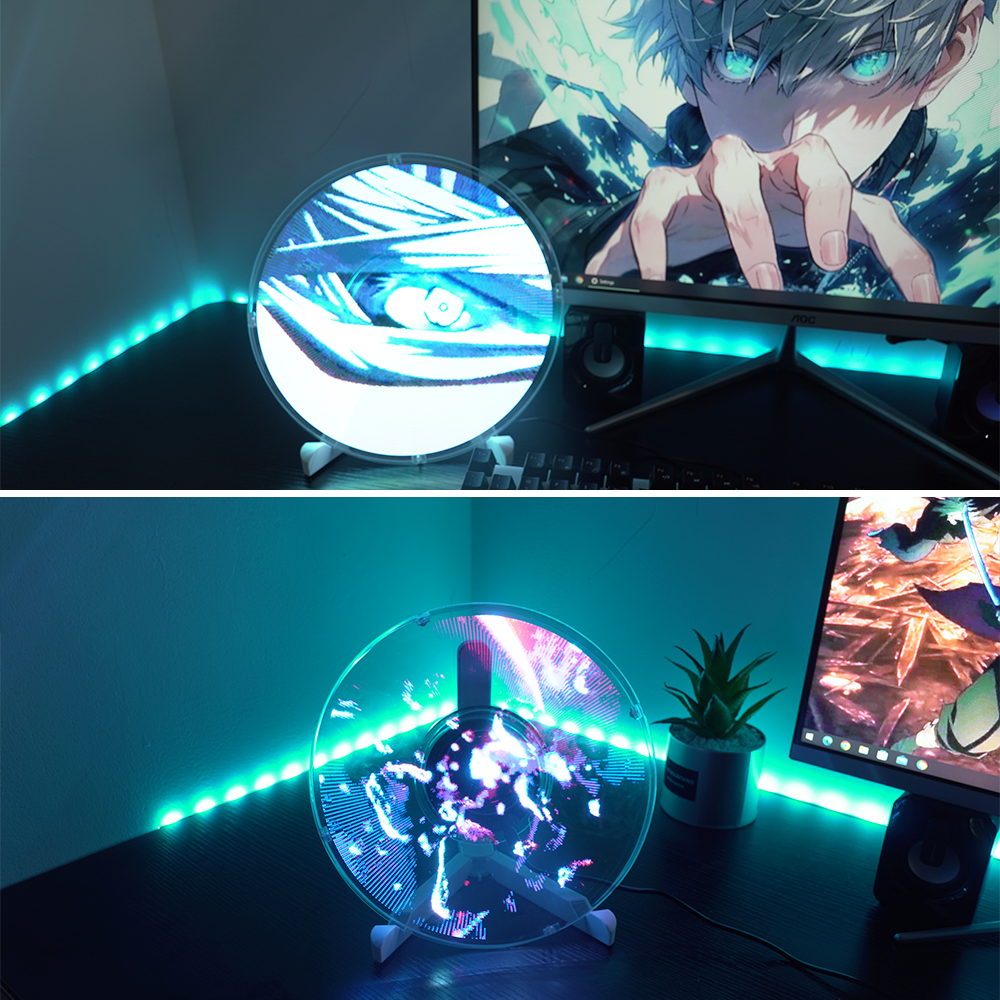Naked Eye 3D Holographic Image Projector Desktop Holographic Video LED Lamp Fan Display