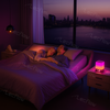Multi-Color Night Lamp LED Alarm Clock Bedside Lights MP3 Player with Bluetooth Speaker for Bedroom/Kids’ Room
