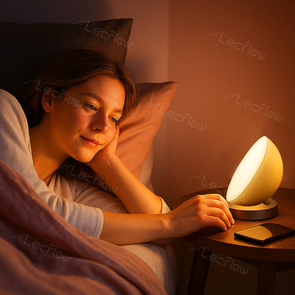 Portable RGBCW Dimmable Table Lamp LED Color-Changing Bowl Night Light Bedside Lamp for Bedroom/Kids’ Room