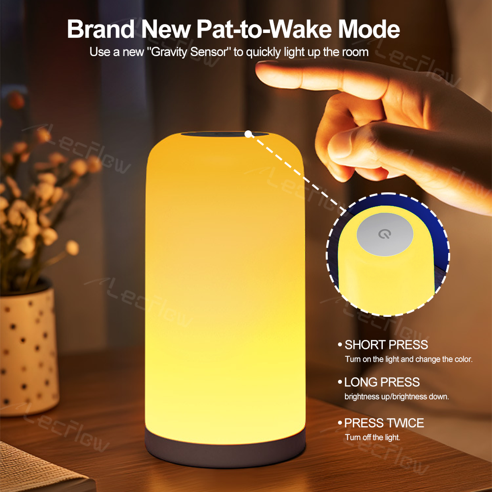 RGBCW Touch Table Lamp Nightstand Lamps Decoration Bedside Lamp for Home/Office/Dorm Decor