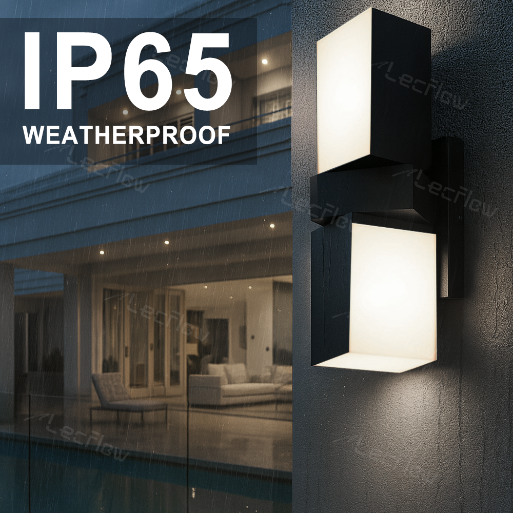 Outdoor RGBW DIY Color Wall Lights 1500LM Dual-Head Adjustable Light Fixture for Porch Garage Doorway