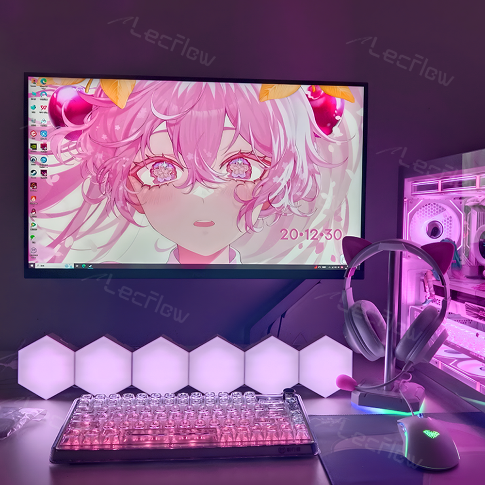 RGBIC Hexagon Light Panels LED Gaming Wall Lights DIY Geometry for Gaming Room/Living Room/Bedroom Decor