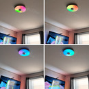 12-Inch RGBICW Ceiling Lights with Speaker Dimmable Lighting Fixture for Bathroom/Bedroom/Living Room