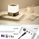 Multi-Color Night Lamp LED Alarm Clock Bedside Lights MP3 Player with Bluetooth Speaker for Bedroom/Kids’ Room