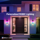 Smart RGBIC Wall Lights Outdoor DIY Lighting for Yard & Garden Decor 2 Pack