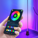 Indoor Smart Corner Floor Lamp RGBICW LED Standing Light for Living Room/Bedroom