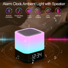 Multi-Color Night Lamp LED Alarm Clock Bedside Lights MP3 Player with Bluetooth Speaker for Bedroom/Kids’ Room