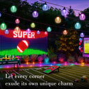 Outdoor Clear Bulb String Lights RGBICW Color Changing LED Patio Lights for Backyard/Balcony