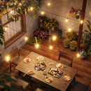 Outdoor Clear Bulb String Lights RGBICW Color Changing LED Patio Lights for Backyard/Balcony