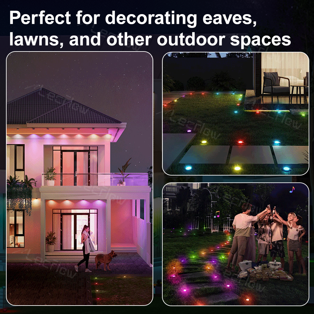 Lecflow Outdoor Dot String Lights Smart RGBIC Lights
